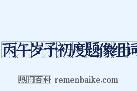 丙午岁予初度题像组词是什么意思的图片